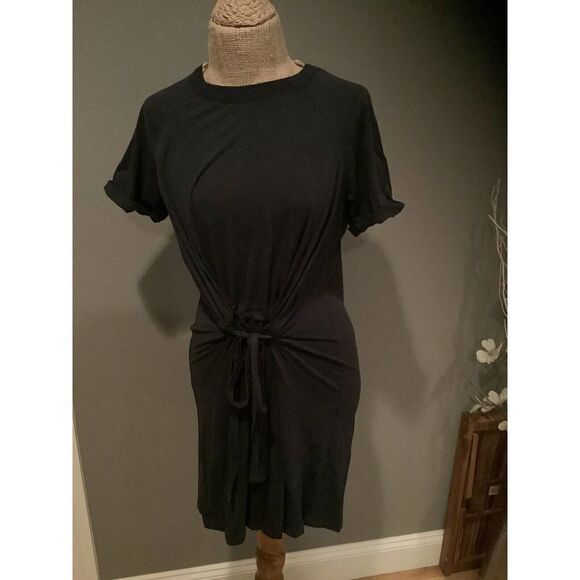 Stateside Navy Ruched T-shirt Dress Tie Front - Picture 8 of 8